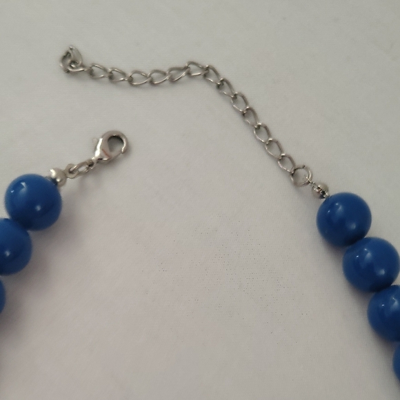 Blue Statement Beaded Bib Necklace - Women Jewelry - Picture 6 of 6